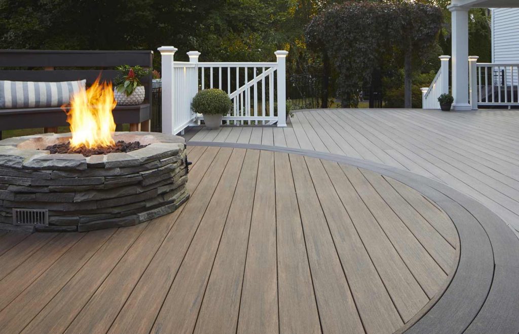 Timbertech Azek decking in Coastline, Mahogany, and Dark Hickory